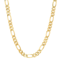 7.5MM Solid Plain Figaro Chain in polished yellow gold