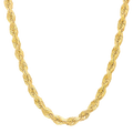 7MM Solid Diamond-Cut Rope Chain in polished yellow gold