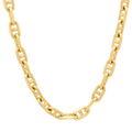 8MM Solid Alternating Mariner Chain in polished yellow gold
