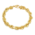 10MM Solid Diamond-Cut Rope Bracelet — yellow gold