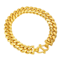 10MM Solid Flat Cuban Link Bracelet — yellow gold