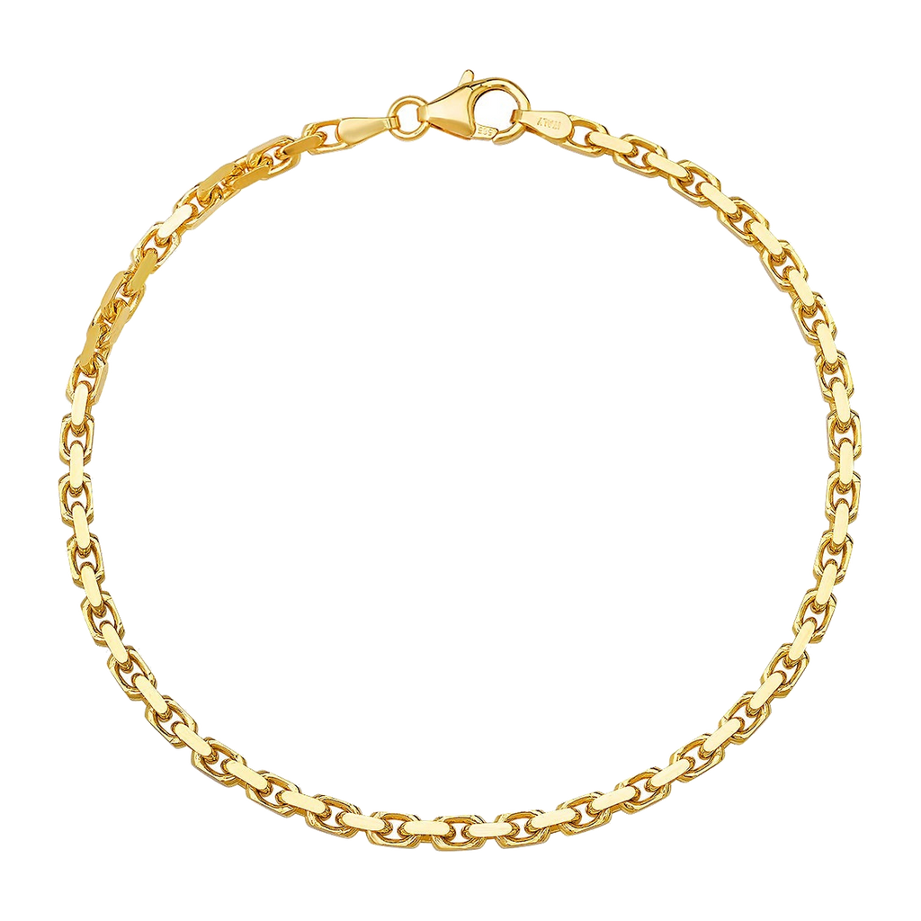 2.4MM Solid Heavy Link Bracelet — yellow gold