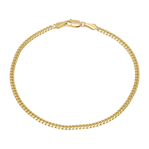 2.5MM Solid Miami Cuban Link Bracelet — yellow gold