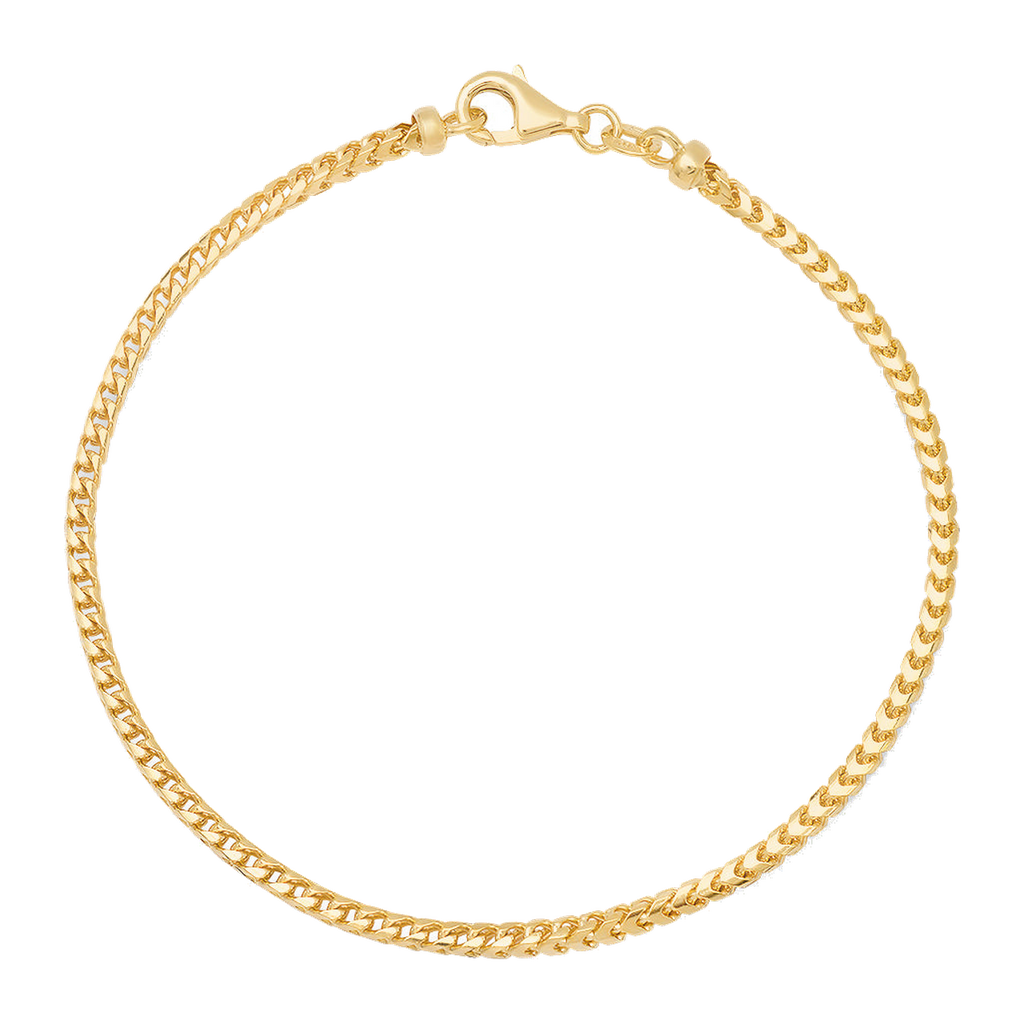 2.5MM Solid Plain Franco Bracelet — yellow gold