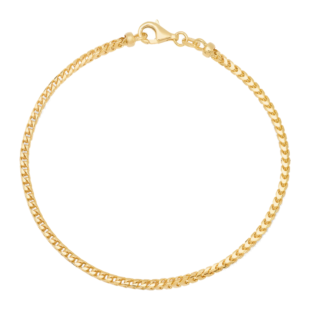 2.5MM Solid Plain Franco Bracelet — yellow gold