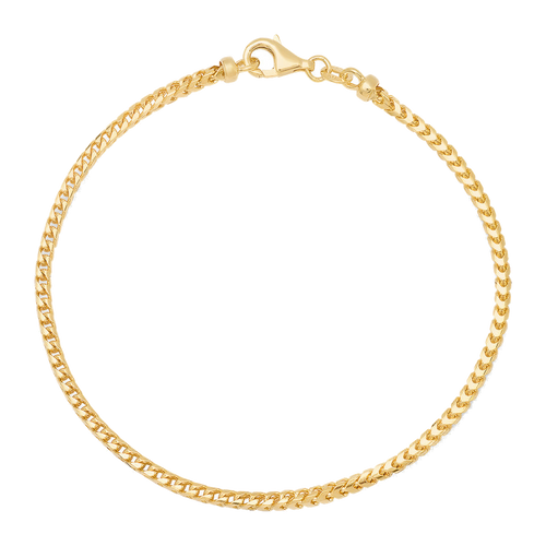 2.5MM Solid Plain Franco Bracelet — yellow gold