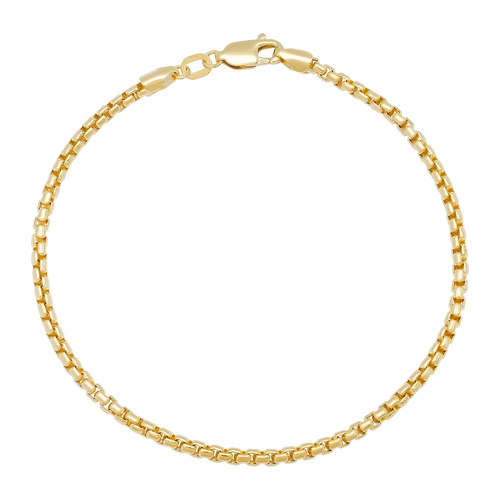 2.5MM Solid Rounded Box Bracelet — yellow gold