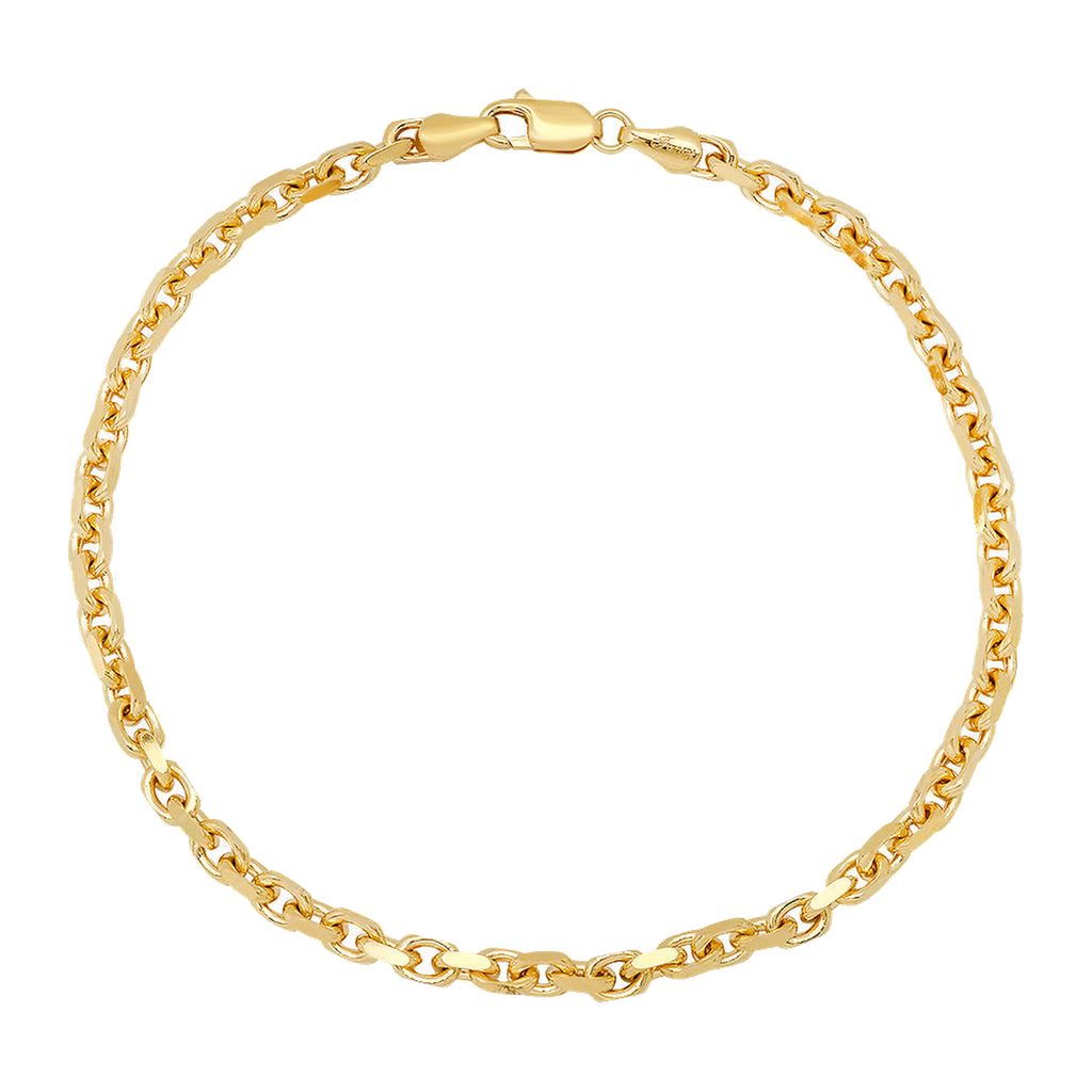 3.2MM Solid Heavy Link Bracelet — yellow gold
