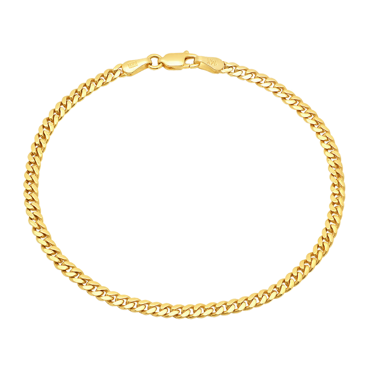 3.2MM Solid Miami Cuban Link Bracelet — yellow gold