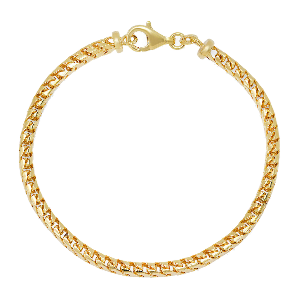 3.5MM Solid Plain Franco Bracelet — yellow gold