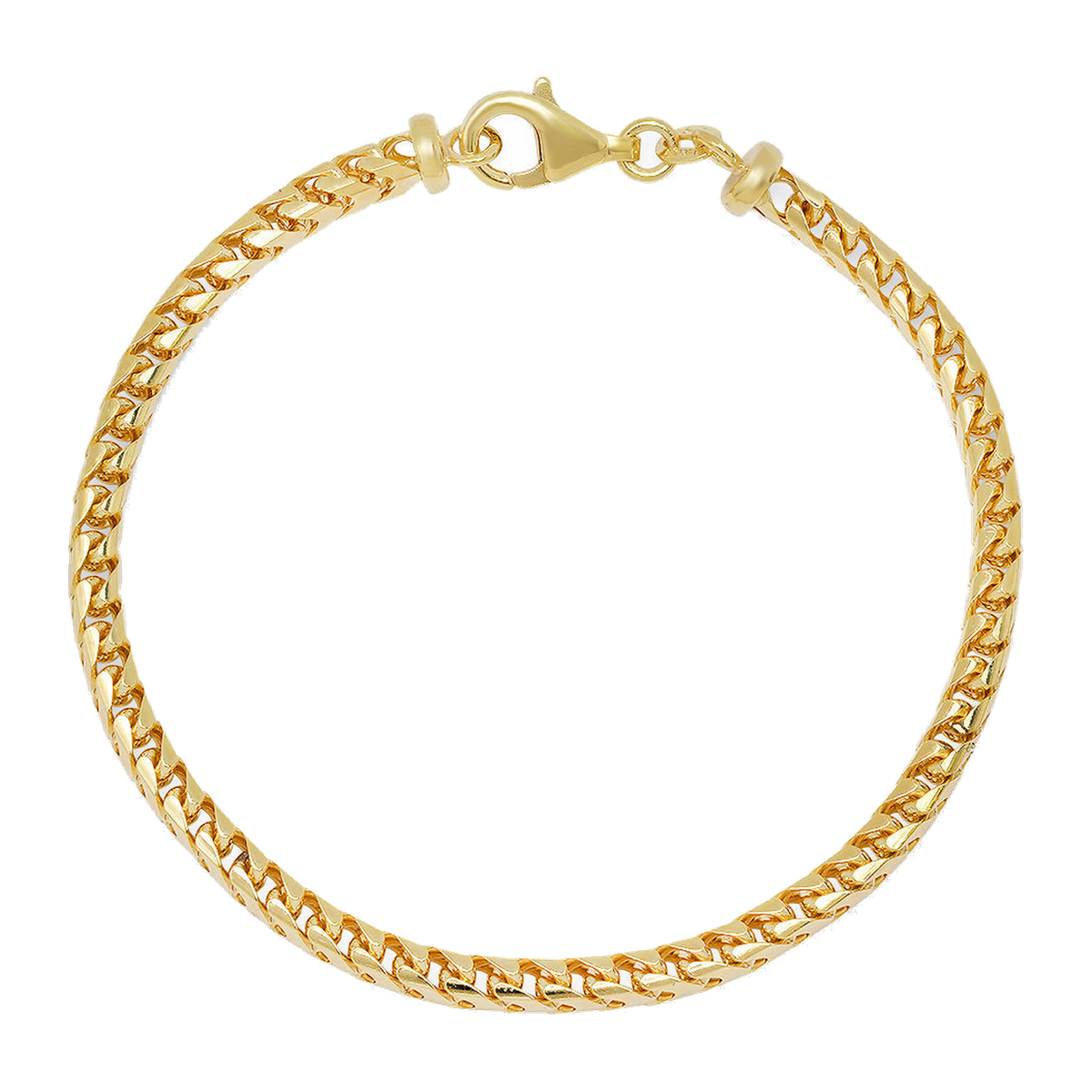 3.5MM Solid Plain Franco Bracelet — yellow gold