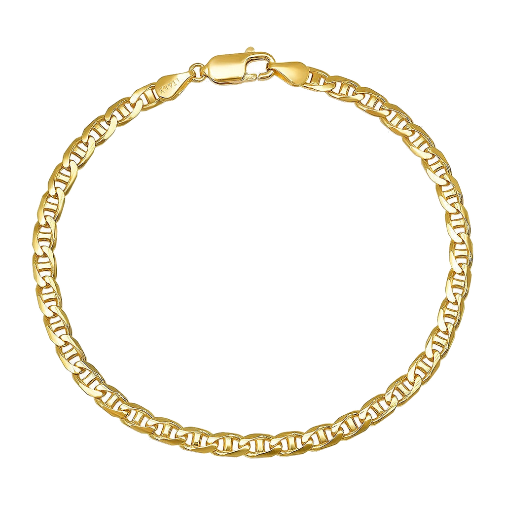 3.5MM Solid Yacht Link Bracelet — yellow gold