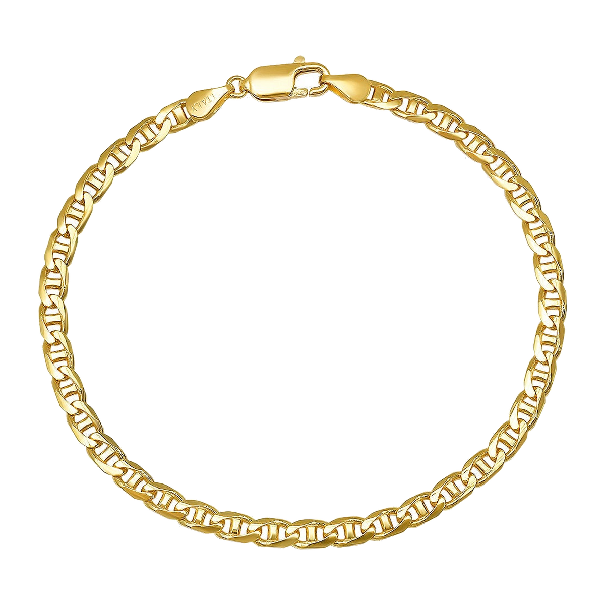 3.5MM Solid Yacht Link Bracelet — yellow gold