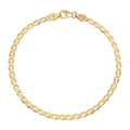 3MM Solid Diamond-Cut Mariner Bracelet — yellow gold