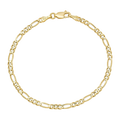 3MM Solid Figaro Bracelet — yellow gold