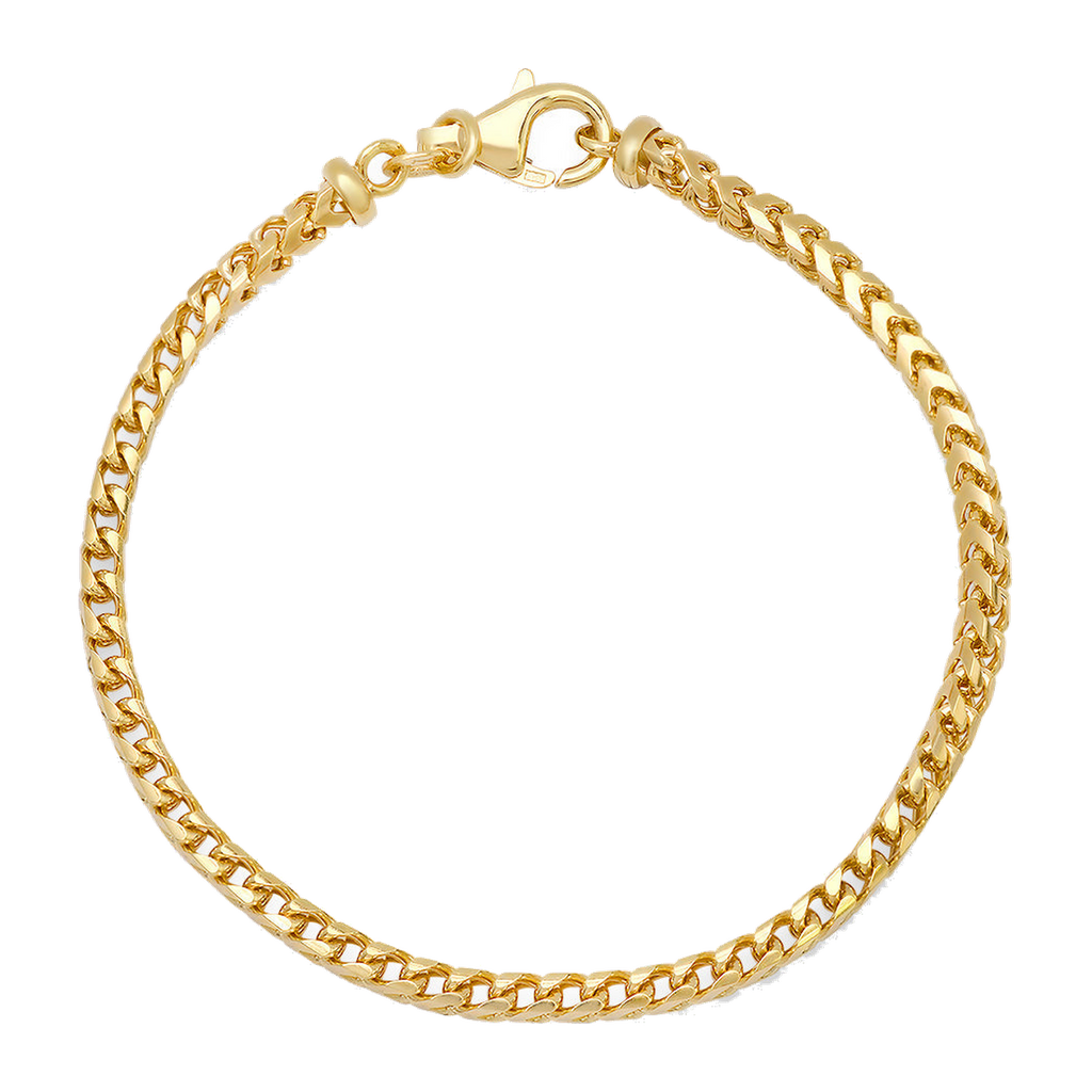 3MM Solid Plain Franco Bracelet — yellow gold