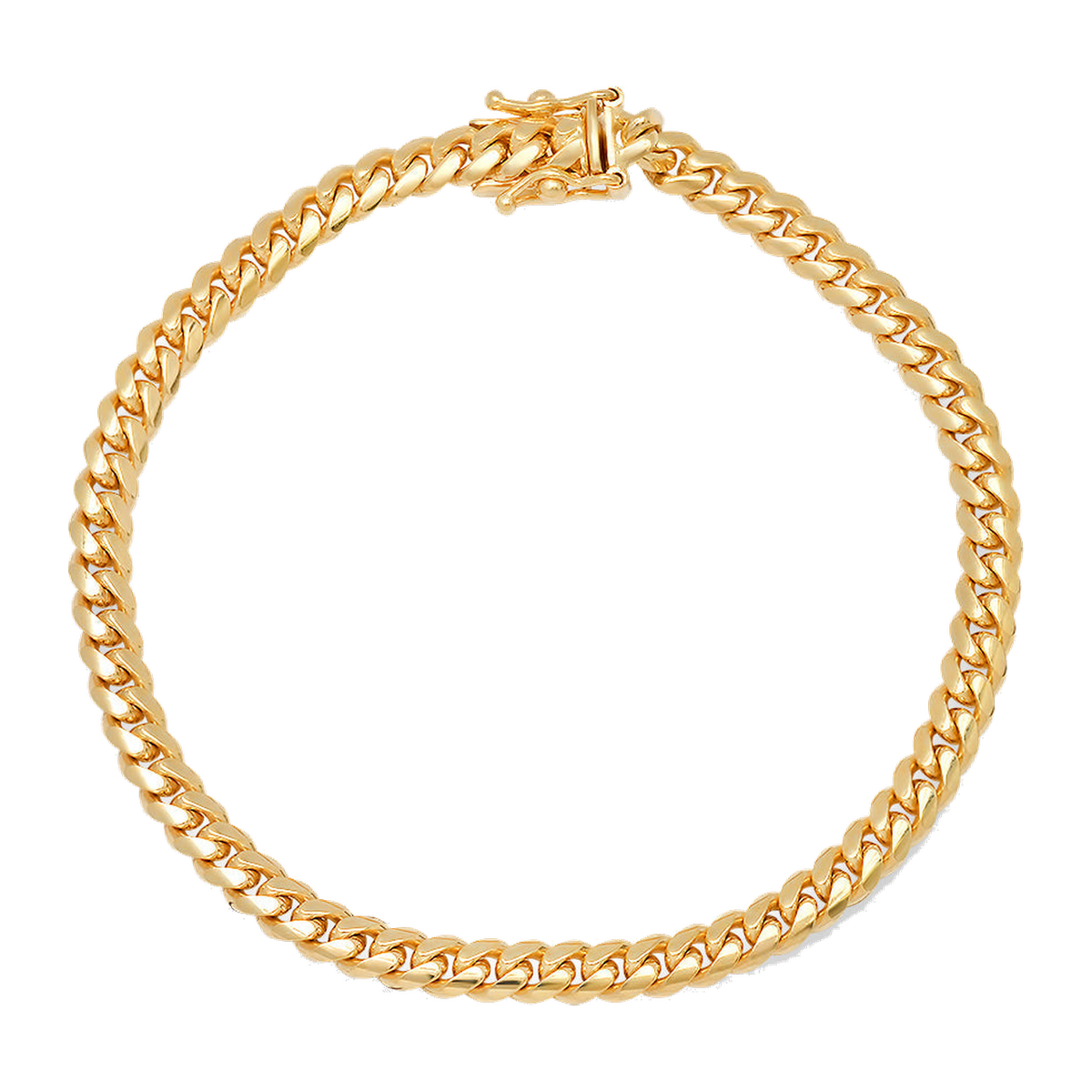 4.5MM Solid Miami Cuban Link Bracelet — yellow gold