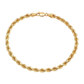 4MM Solid Diamond-Cut Rope Bracelet — yellow gold