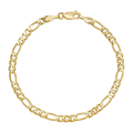 4MM Solid Figaro Bracelet — yellow gold
