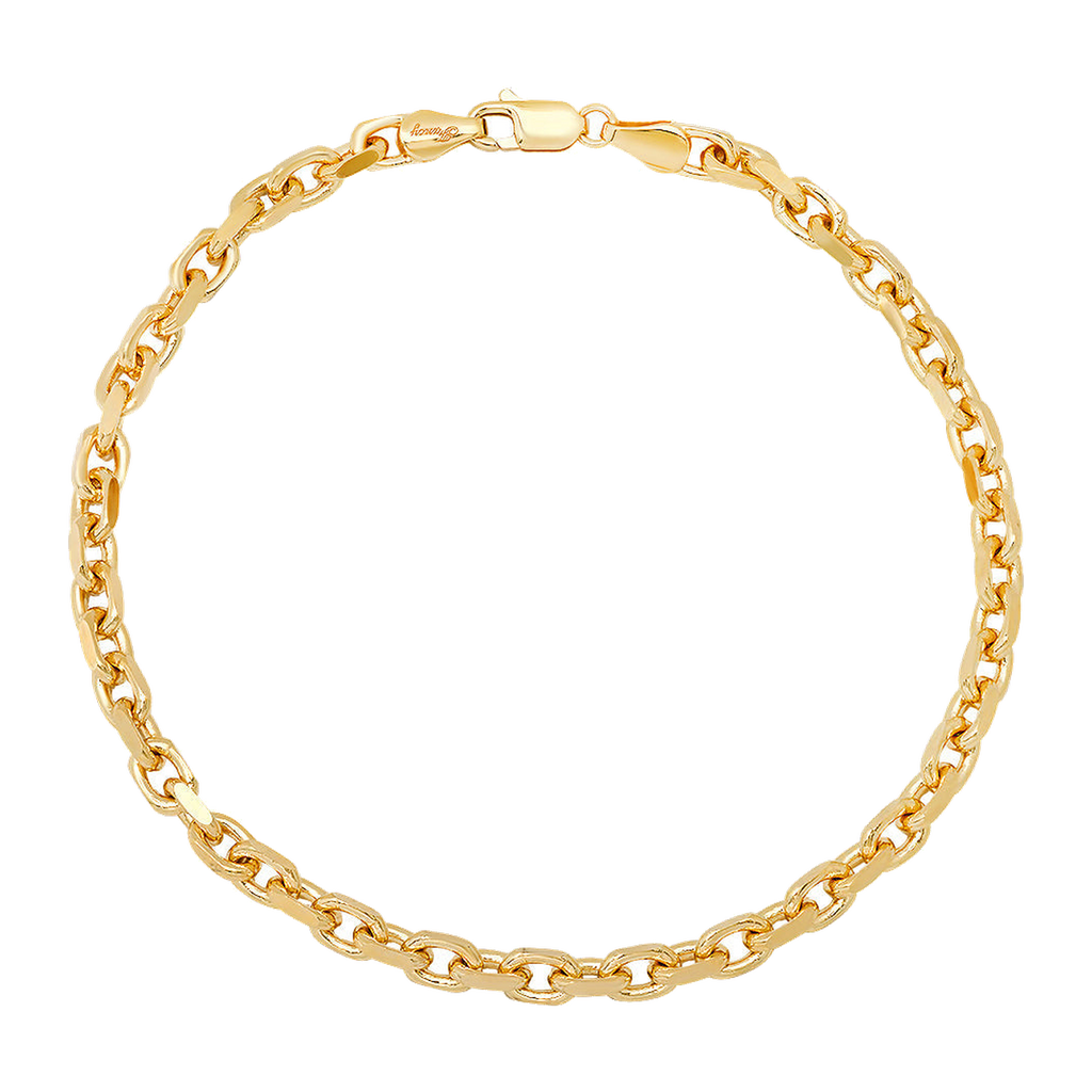4MM Solid Heavy Link Bracelet — yellow gold