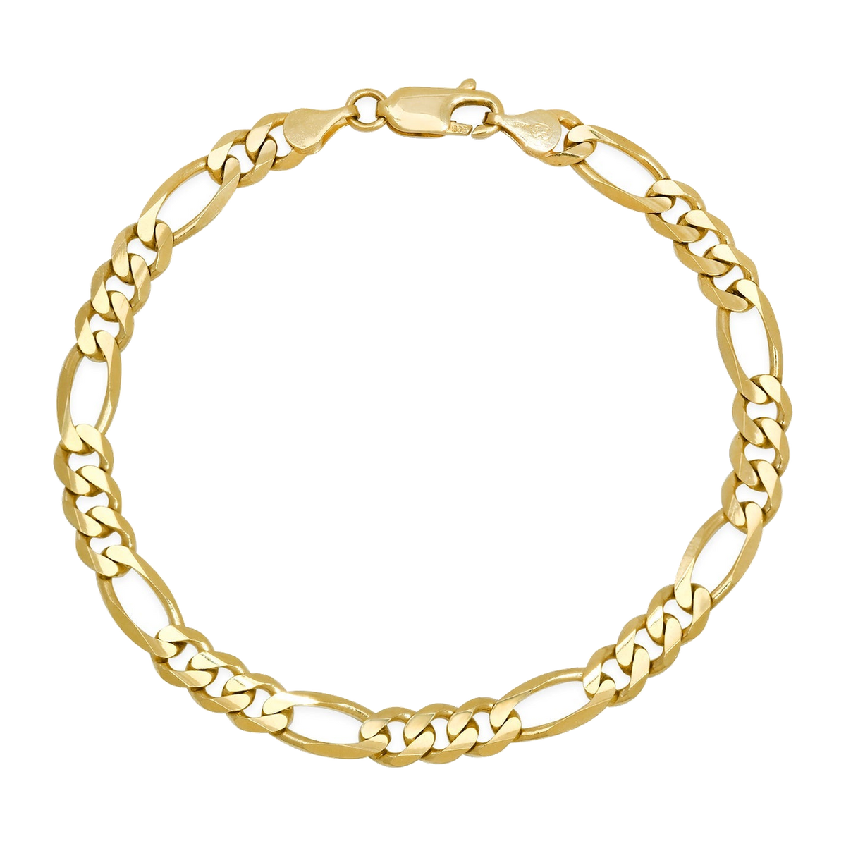5.5MM Solid Figaro Bracelet — yellow gold