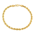 5MM Solid Diamond-Cut Rope Bracelet — yellow gold