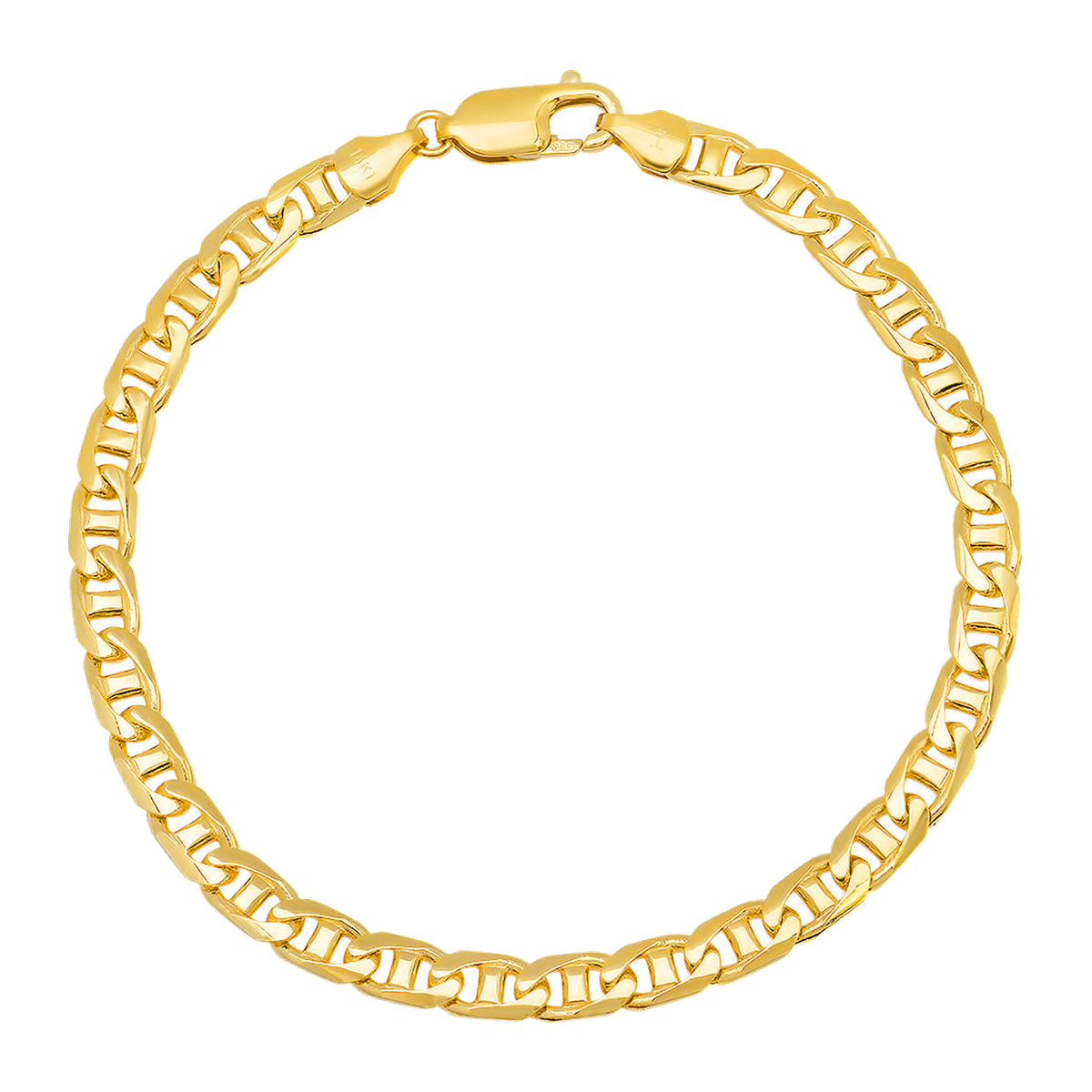 5MM Solid Yacht Link Bracelet — yellow gold