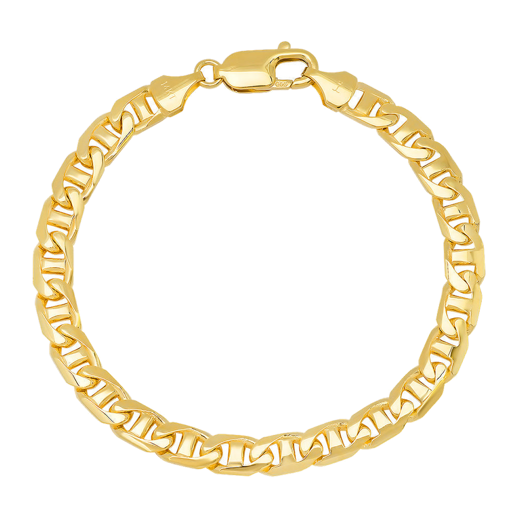6.5MM Solid Yacht Link Bracelet — yellow gold