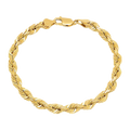 6MM Solid Diamond-Cut Rope Bracelet — yellow gold