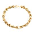 7MM Solid Diamond-Cut Rope Bracelet — yellow gold