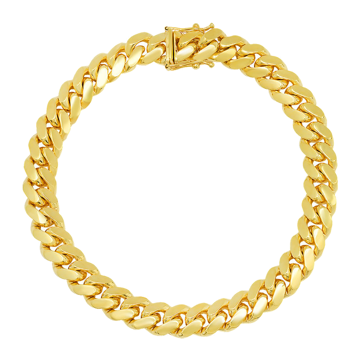 8MM Solid Miami Cuban Link Bracelet — yellow gold
