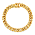 9MM Solid Miami Cuban Link Bracelet — yellow gold
